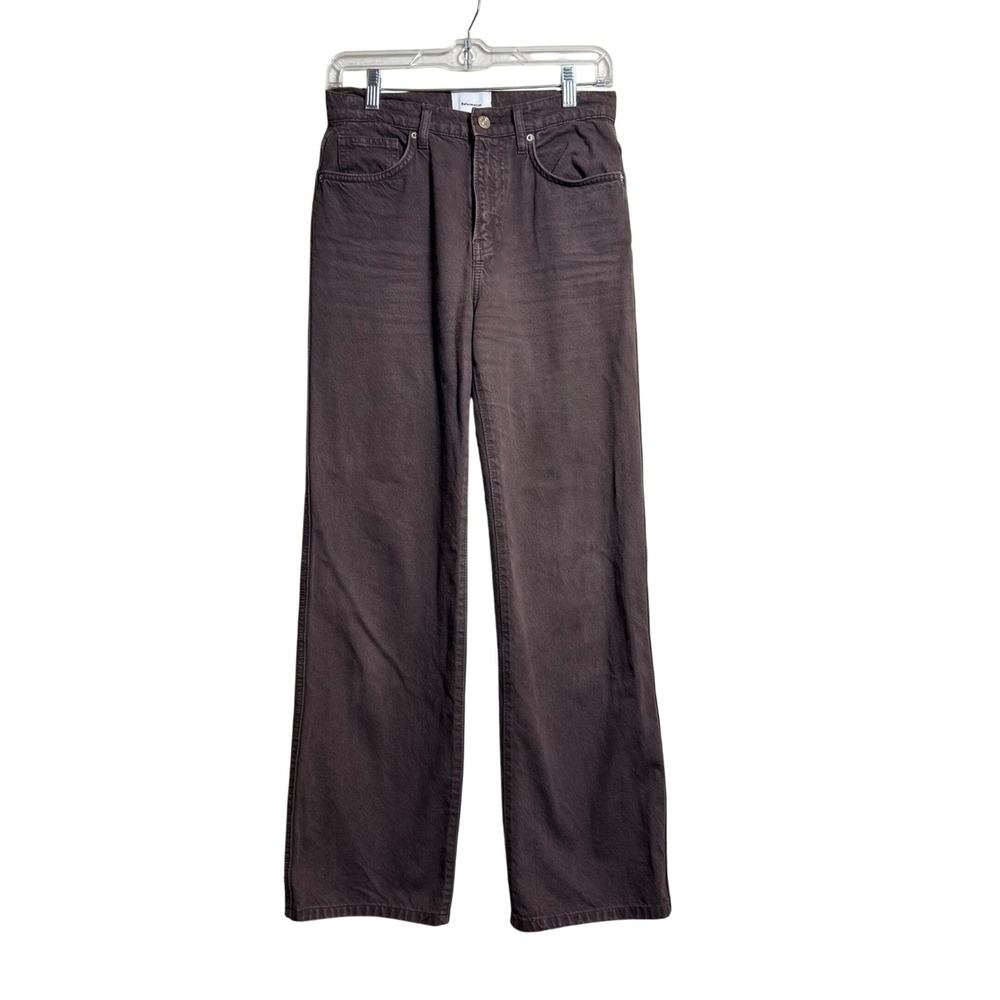 Reformation Val 90s Mid Rise Straight Jeans Brown Organic Cotton Size 24